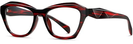 kimorn Blue Light Blocking Glasses,Anti Eyestrain & UV Protection,Cat Eyes Frame Glasses for Women Men (Red Frame)