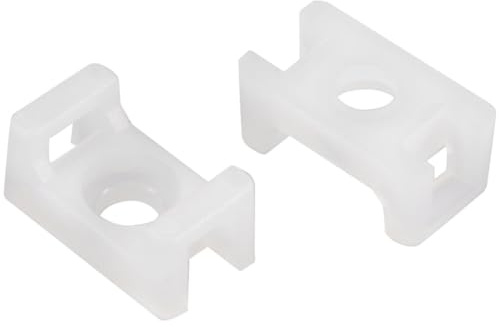TA-VIGOR 36Pcs Nylon Cable Tie Mount Base, 3.8mm Saddle Type Mount Wire Holder, Cable Zip Ties, Adjustable Cable Tie Holder with Self-Locking for Wire and Cable Tidy, White