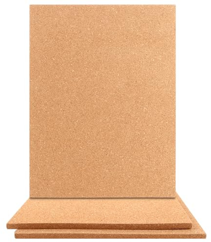 MUXHEL 3 Stück Korkplatten, 40 x 30cm, Korkplatte 10mm, korkwand Pinnwand, Pinnwand Kork, topfuntersetzer Kork, korken zum basteln, Korkmatte, für Hot Pads In Der Küche, Untersetzer, Wanddekoration