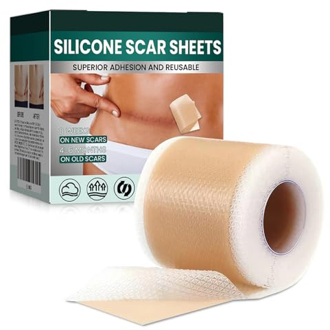 Pansement Cicatrice Silicone 4x150cm, Patch pour Dissimuler les Cicatrices, Assorti au teint, Utilisé pour Dissimuler Cicatrices Postopératoires