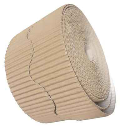 Copbopwn 15M/Rolls Corrugated Display Borders for School Classroom Decorations Brown Border Rolls for Displays Border Roll Corrugated Backing Paper for Wall DisplaysSchool Wallpaper Borders (Cowhide)