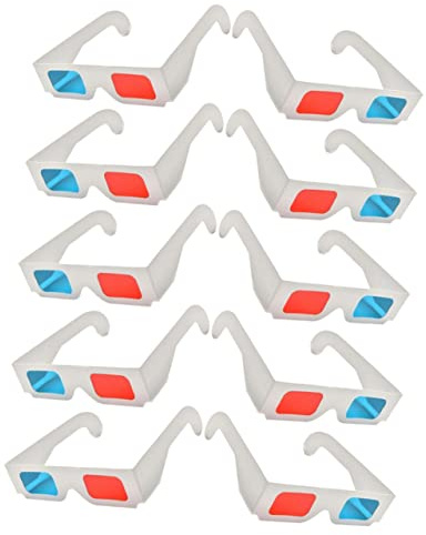 TOVINANNA Occhiali 3d Di Carta Rossi e Blu Per Film a Casa, Set Da 10 Pezzi, Accessori Per Visione Tridimensionale Di Film e Giochi, Per Feste e Intrattenimento Domestico