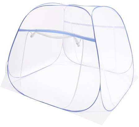 Moskitonetz Bett, Mückennetz Bett Faltbares Moskitonetz Reise mit Aufbewahrungstasche, Fliegennetz Bett Stechmückenfrei Doppelreißverschluss für Schlafzimmer Camping 200x180x145cm