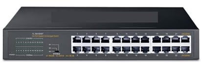 Conmutador de red, Cámara IP De Red Gigabit 24, Interruptor De 24 Puertos, Cable De Red De 1000M, Divisor LAN, Soporte Ethernet HUB VLAN,Confiable