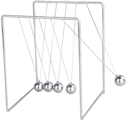 Hemobllo Ornement Newton Carré Acier Inoxydable pour Bureau Outil Dexpérimentation et Décoration de Bureau Gadget Cinétique Éducatif pour Garçon Fille et Adultes
