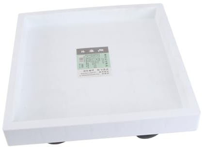 WEKADRIN Palette Mobile pour Pot De Fleurs avec roulettes Plateau Carré Blanc Support Pratique pour Protéger Sols Et Surfaces Rendant Le Déplacement des Pots Plus Simple Adapté Usage Intéri