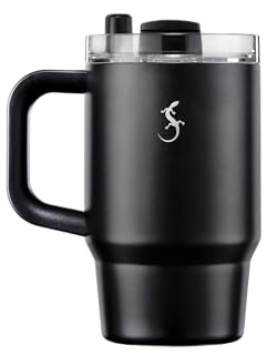 LURCH Isolierbecher Big Cup Mini mit ausfahrbarem Trinkhalm 0,8l Schwarz
