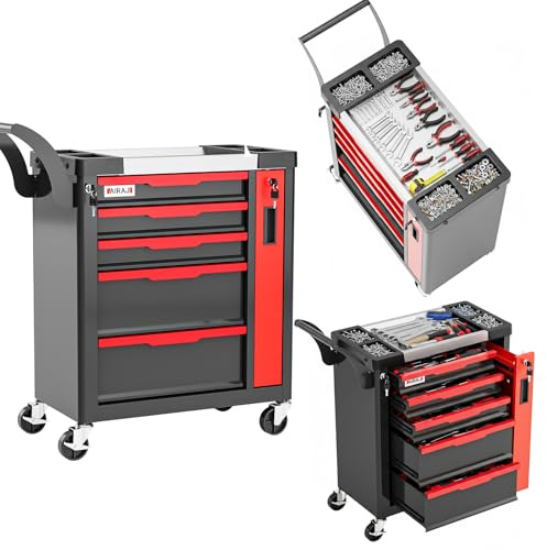 AIRAJ Carro Herramientas,Carro de Herramientas a 5 cassetti di Grande capacità,Carrito de Herramientas Multiuso con ruote,con cassetto Laterale,Adatto per Garage, magazzini, officine