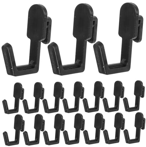 WEKADRIN 20pcs Pegboard Hooks Black Plastic Peg Board Hooks for Kitchen and Office Space-Saving Strong Load Bearing for Wall Organization