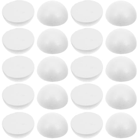 SOIMISS 70 Pieza Blanco Espuma Media Esfera Poliestireno Decoracion Escolar | Fuerte Estructura, Lienzo Ligero Limpio, Aplicacion Pintura Suave, Montaje Pegamento Solido, Actividad Festiva, Largo 4.80 cm