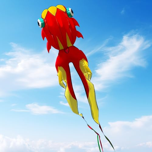 Kite for Adults Giant Octopus Kite 26ft Outdoor Fun Large 3D with Reel for Beach, Park, and Family Gatherings - Durable Design Easy to Fly