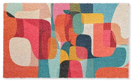 MuchoWow© Fußmatte innen Sauberlaufmatte Fußabstreifer Türvorleger | 90x150 cm - Schmutzfänger Fusmatte Indoor Matten Wohnungstür Schuhabstreifer Farbbahnen – Vertikal – Bunt