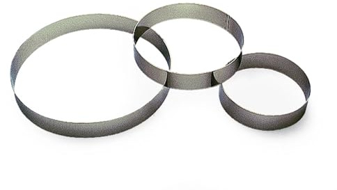 Gobel - Cercle de pâtisserie entremets inox - Ø24 cm h3,5 cm - 10/10ème | Fabriqué en France ; inox épais 10/10ème, idéal entremets, vacherins et mousses ; démoulage facile, ne se déforme pas