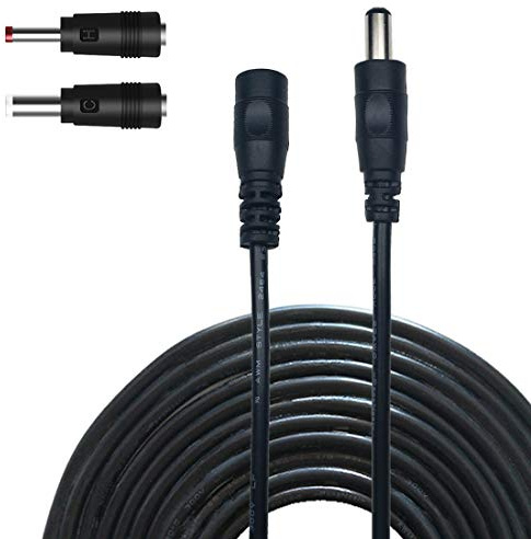 Liwinting 2m Cavo di Prolunga DC Maschio a Femmina Cavo di Alimentazione del Connettore 12V 2,1 mm x 5,5 mm per Adattatore di Potenza, Fotocamera CCTV Potenza, Monitor, 2pz Convertitore DC - Nero