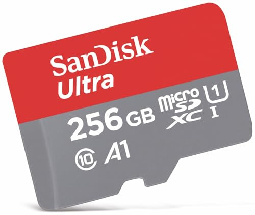 SanDisk Ultra 256 GB microSDXC Memory Card + SD Adapter with A1 App Performance Up to 100 MB/s, Class 10, U1
