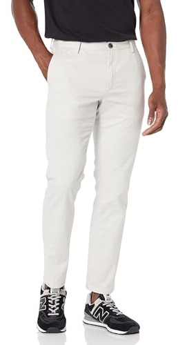 Amazon Essentials herr Slim-Fit rynkbeständig platt framsida chinos byxa