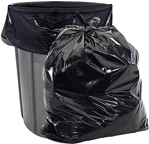 Aluf Plastics Bolsas de basura resistentes de 55 galones – (paquete de 50) – 1.5 milésimas de pulgada de grosor de plástico de resistencia industrial equivalente a 35 pulgadas x 55 pulgadas para latas