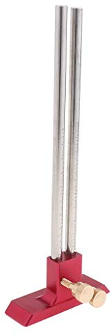 Tubayia Verstellbarer Doppelstab Reißnadel Holz Scriber Holzbearbeitung Werkzeug Messgerät