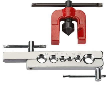 ROTHENBERGER Industrial Bördelgerät Set 6-14 mm – Werkzeug für Rohrexpander, Kältetechnik, Kühlschrank, Auto & Klimaanlagen Reparatur, 90° Bördeln von Kupfer-, Stahl- & Kunifer-Rohr