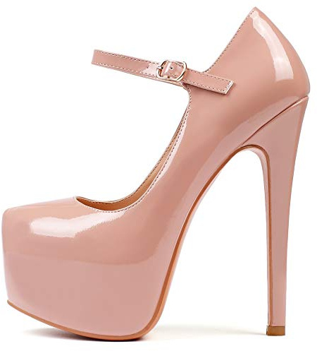 EDEFS Escarpins Femme Mary Janes Plateforme Chaussure Talons Hauts 15CM