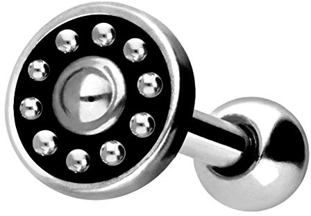 PIERCINGLINE Chirurgenstahl Ohrpiercing | Retro Design | Piercing Ohr Stecker | Farbauswahl