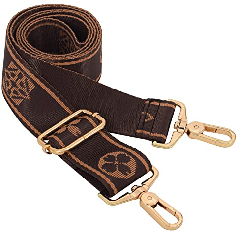 River Lake Purse Strap,Wide Shoulder Strap Adjustable Replacement Belt Canvas Crossbody Handbag Bronw Symbol