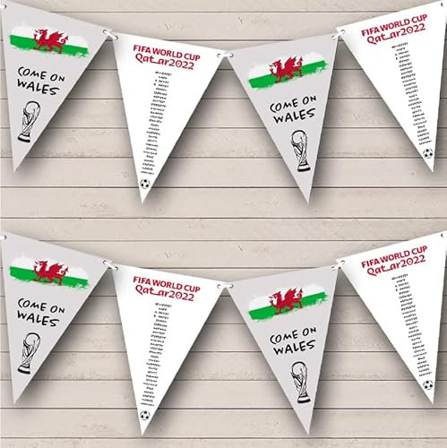 Fingerprint Designs Come On Wales National Football Team Personalised Any Text Banner Bunting