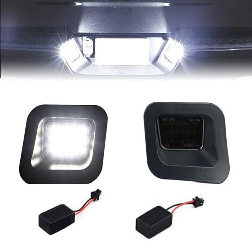 OneGas Set von 2 LED-Kennzeichenbeleuchtungen - Rauchfarbene Linse kompatibel mit Dodge Ram 1500 2500 3500 Pickup 2003-2018 - Diamantweiß 6500 K 12 V