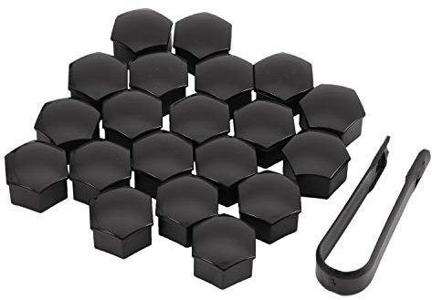 Orton Radmuttern für Autoreifen, 21 mm, Schwarz, glänzend, für Autoreifen, für Modell S 12-17, 20 Stück