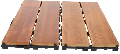 jojofuny Piastrelle Per Pavimenti in Legno - Pavimentazione Esterna Ad Incastro Per Garage Terrazze E Patii