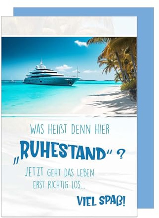 Edition Seidel Premium Glückwunschkarte zum Ruhestand mit Umschlag. Grusskarte Karte mit Spruch Billet Pension Abschied Rente Ruhe Mann Frau (R133 SW024)