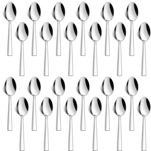 Homikit Kaffeelöffel 24 Stück, 13,5cm Edelstahl Klein Löffel Teelöffel | Espressolöffel für latte macchiato, Dessertlöffel für Hause Restaurant Café, Spülmaschinenfest