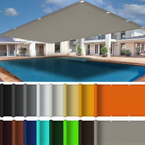 Sonnensegel Sonnenschutz Wasserdicht 2.5 x 2.5 m 98% UV Schutz Sonnensegel Markise PES Polyester für Garten Balkon Terrasse Camping, Khaki