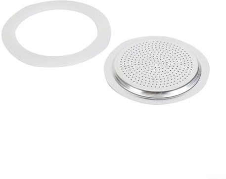 GLOBALHUT Joint d'étanchéité en silicone pour cafetière, expresso, moka - Joint en silicone + filtre (6 tasses + tamis ), 53OPP3J94WDM61349W88W8R0