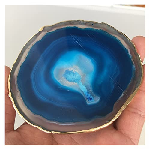 Cristal Naturel Brut 95-100mm Plaque D'agate De Cristal Bleu Tranche De Géode Cristal Dessous De Verre Guérir (Taille : 5pcs) Collecte à Domicile (Size : One Size)