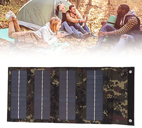 40W Hopfällbar Solpanel, Bra Uteffekt Solcellsladdare, Låg Ljuseffektivitet Lättvikt Bärbar Solpanel, för Utomhuscamping (Kamouflage)