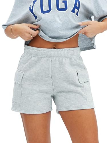 Women Workout Fitness Lounge Comfy Sweat Shorts Athletic Running Drawstring Terry Cotton Shorts