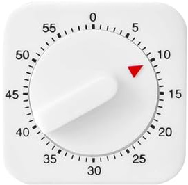 60 Minuten Küchenuhr mit Lauter Alarm für Sport Büro, Praktischer Countdown Küchenwecker, Quadrat Küchenwecker,Zeitmanagement-Tool für Küche, Kochen, Backen, weiß