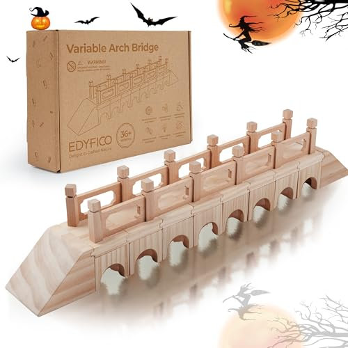 Edyfico TGQ101,48StüCk Spielzeug Holzspielzeug,Montessori Kinderspielzeug,Vogelhaus Konstruktionsspielzeug,Large-Bridge Set,Domino Kreatives Spiel Stapeln öFfnen,Geschenk für Jungen & Mädchen