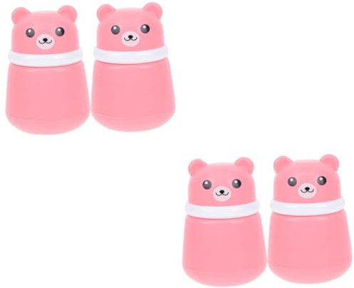 Baluue 4stücke Cartoon Bär Puderquaste Box Praktischer Behälter Für Babypuder Für Zuhause Und Strapazierfähigem Und Großvolumig Und Leicht Anzuwenden