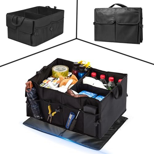 DAYKET Kofferraum Organizer für FIAT 500 500E 500C 500L 500X 500S, Zusammenklappbarer Kofferraumtasche, Faltbare Hinteren Kofferraum Aufbewahrungstasche