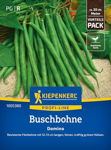 Kiepenkerl Buschbohnensamen Domino 1005380, Gemüsesaat | Inhalt für 20 laufende Meter, Wuchshöhe 50 cm