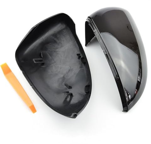 Tür Spiegelkappen Für Vw Für Golf 7 Mk7 7,5 Für Gtd Für Gti Für Touran Seite Flügel Spiegel Abdeckung Caps Helle Schwarz Rückspiegel Fall Abdeckung 12-20 Rückspiegelkappe(Bright black)
