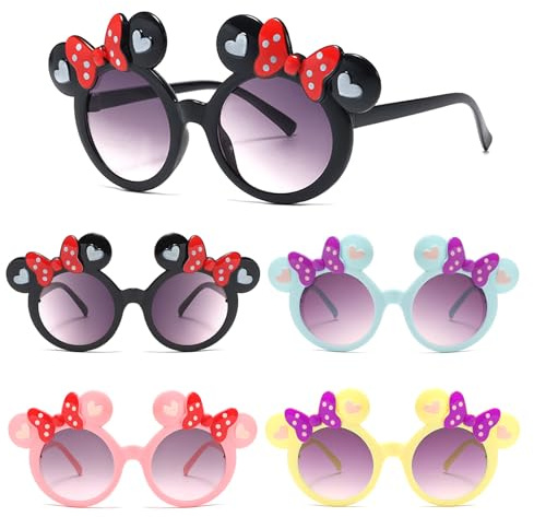 FOSDICK 4 Pieces Kids Sunglasses, Cute Bow Tie Toddler Sunglasses, Polarized Baby sunglasses, UV Protection Sun glasses for Girls Boys Outdoor Beach Holiday Cute Eyewear Party Accessories