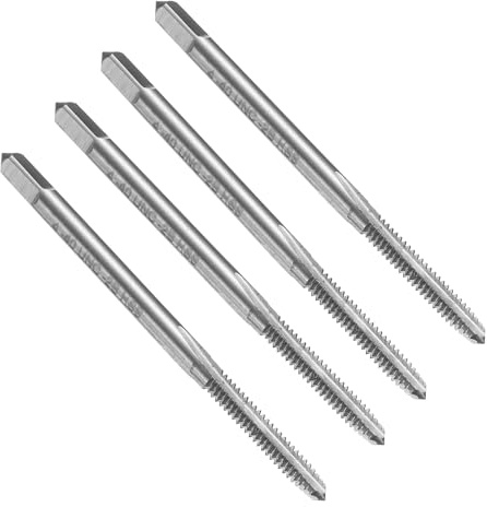QUARKZMAN 4 Pieces Straight Flute Thread Milling Cutter 4-40 UNC Screw Thread Cutting Tool Tap High Speed Steel 6542 (HSS 6542)
