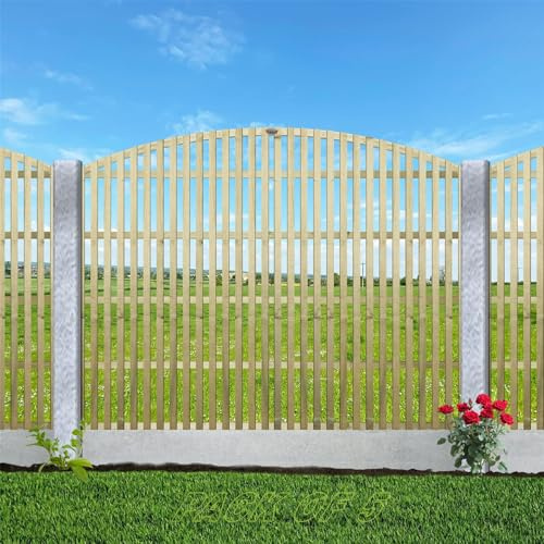 Premier Florence Pack of 5 6x4ft (W: 6ft x H: 4ft) Decorative Arched Frameless Vertical Slatted Trellis Pressure-Treated Garden Panel Fence Topper/Wall Art/Pergola Width 1828mm x Height: 1200mm