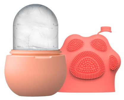 Ice Roller, Silikon Ice Roller Gesicht, Wiederverwendbar Katzenpfötchen-Muster Facial Eisroller Augeneismassage Gesichtsbehandlung Schönheit Hautpflege Eiskompresse Pore Verkleinern Erhellen Haut