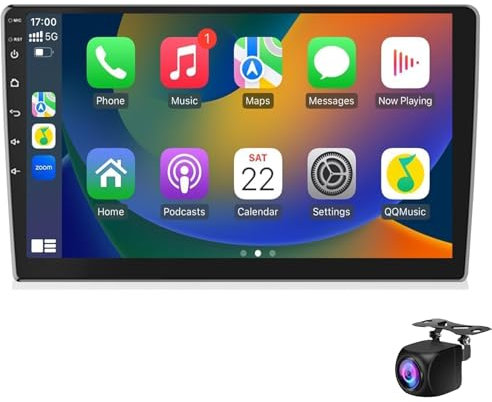 10.1 Pulgadas Android Doble Din Car Stereo Car Radio Car Con Wifi Gps Mirror Mirror Link Car Multimedia Player Soporte Bluetooth Fm Radio Receptor Dual Usb Entrada Con Cámara De Copia De S(Size:M600S)