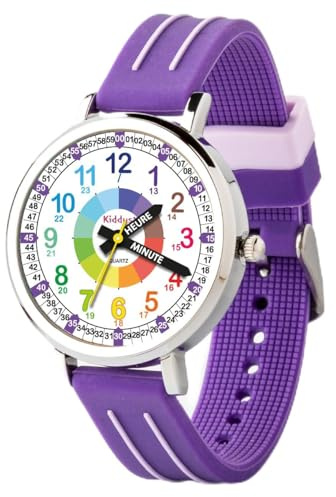 Kiddus Lernuhr für Kinder, Analoge Armbanduhr für Jungen und Mädchen ab 5 Jahren, 3ATM und 5ATM, Erste Kinderuhr mit Stunden und Minuten, Geschenk für Mädchen zum Lernen