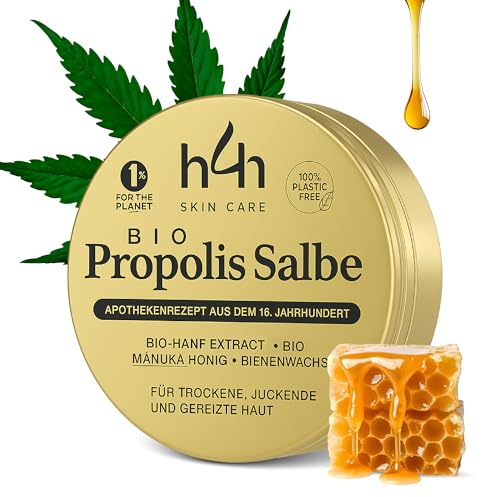 Pommade à la Propolis Bio - 16ème Jh. Secret Pharmaceutique à la Propolis Bio, Miel de Manuka & Chanvre - Soin apaisant pour peaux sèches & irritées - Recommandé dermatologiquement